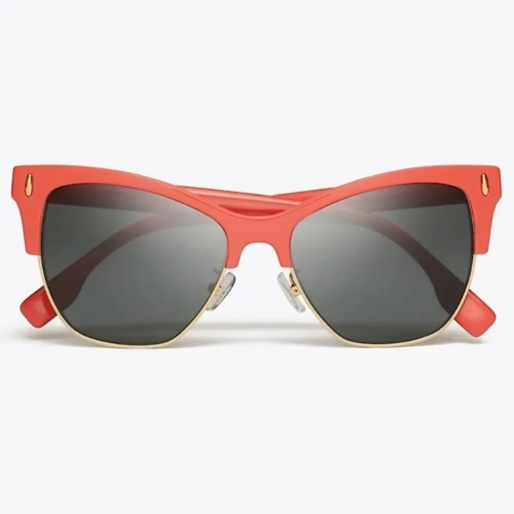 Tory‎ Burch Miller Cat-Eye Sunglasses- Coral/Dark Grey